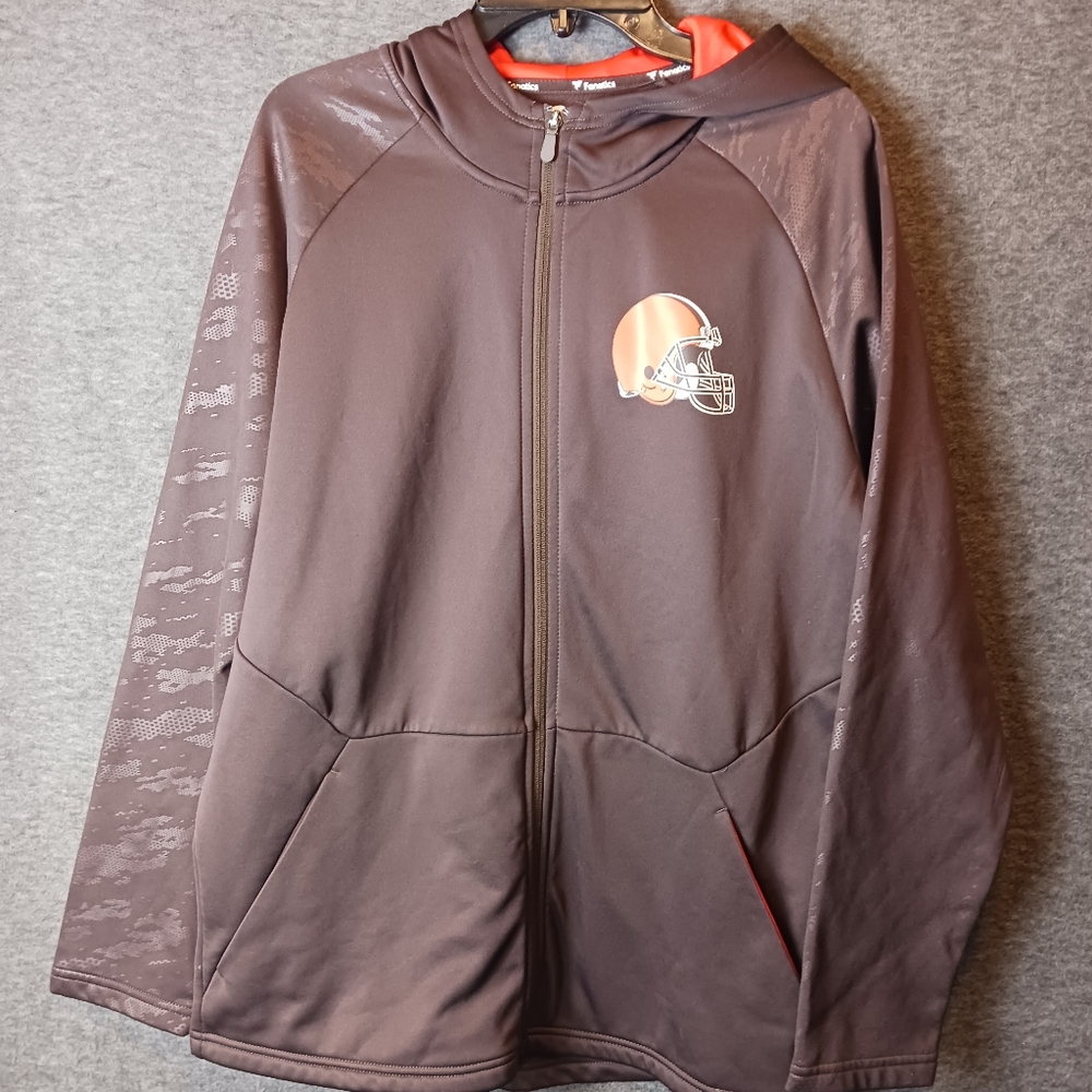 Fabletics  NFL Cleveland  Browns Mens Large Activewear Full Zip Hoodie